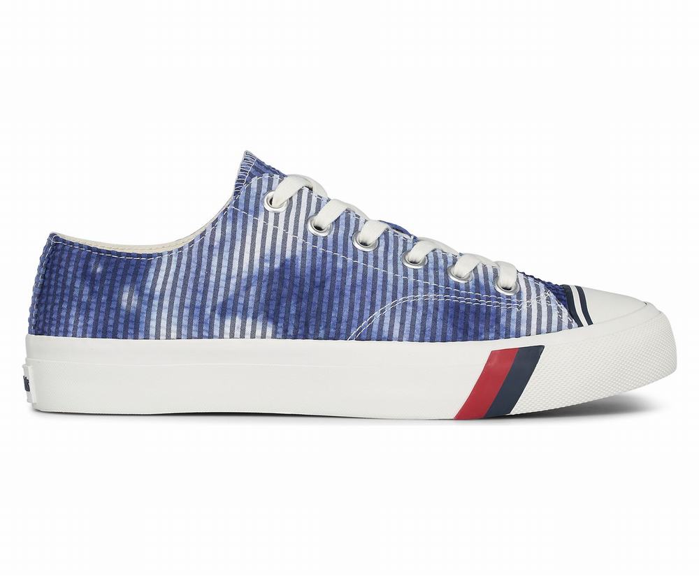 Men's Keds Royal Lo Tie Dye Seersucker Trainers Indigo 0726459JV - South Africa